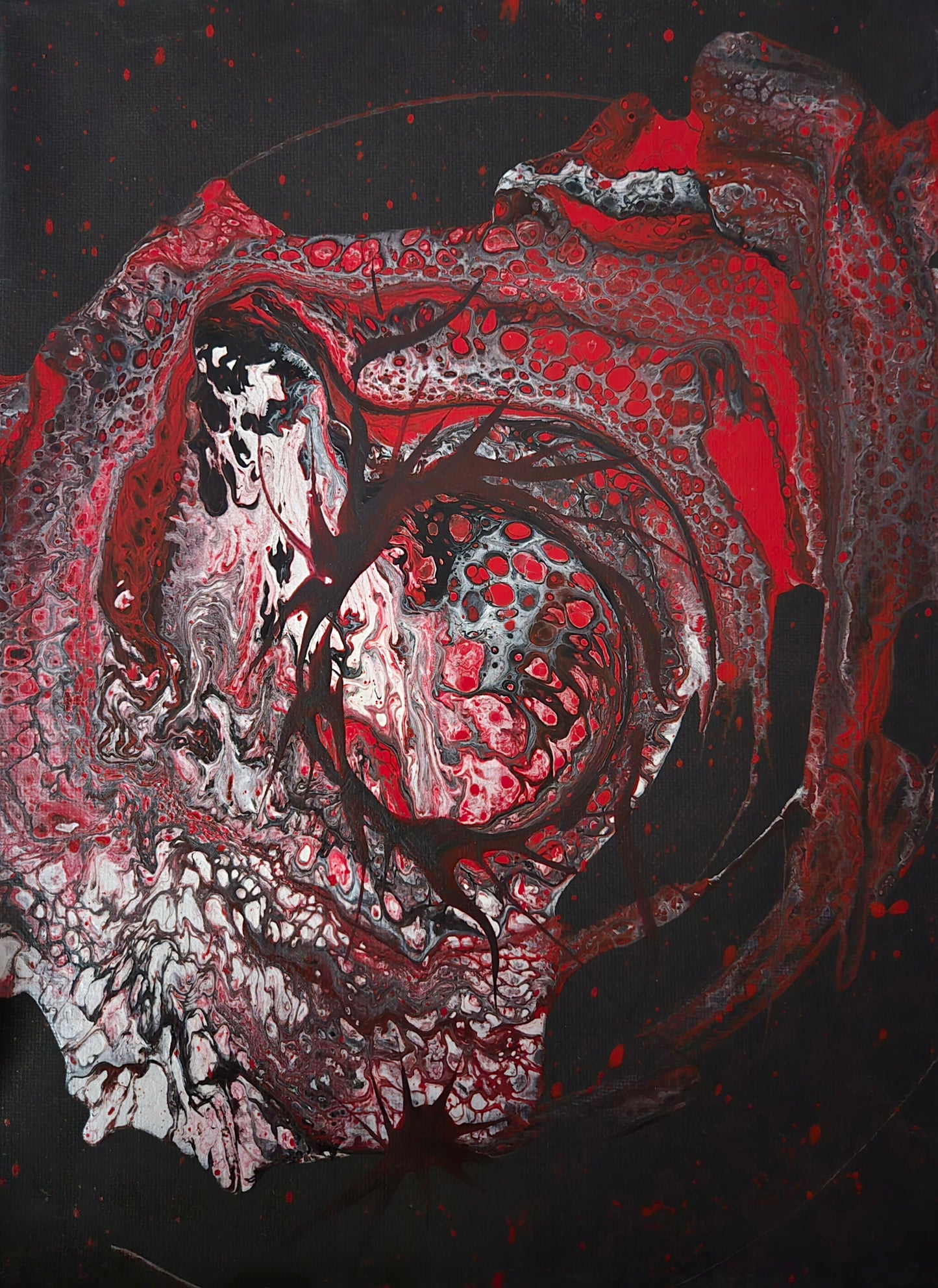 "Blood Moon" - 9" x 12" acrylic on stretched canvas.
