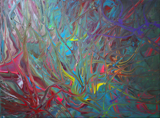 "Thorn Bush" - Original 9" x 12" acrylic painting on stretched canvas.