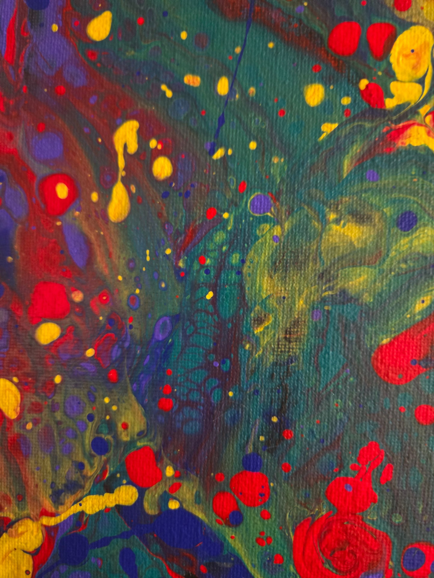 "Splottage"- 9" x 12" acrylic on stretched canvas.