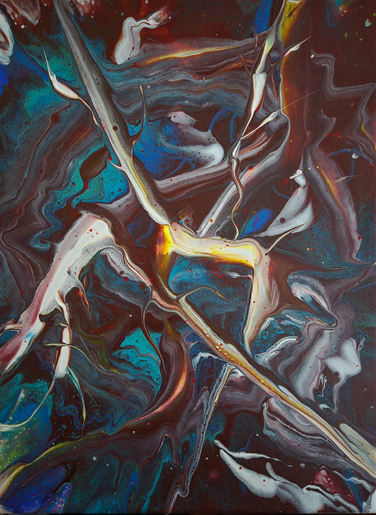 "Flare" - 9" x 12" acrylic on stretched canvas