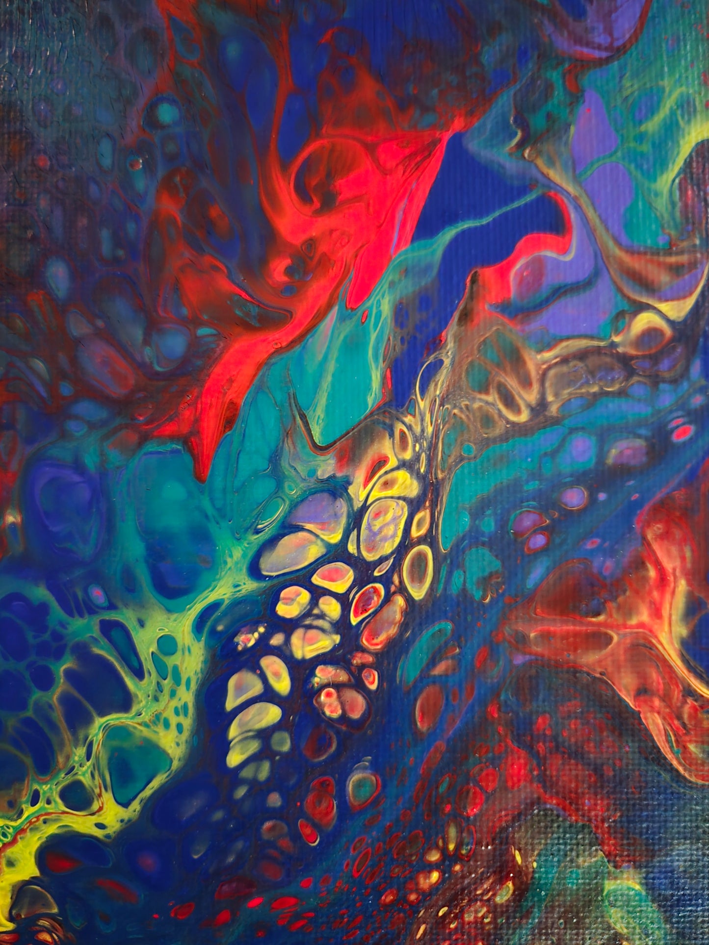 "Flora" - Original 8" x 10" abstract acrylic painting on canvas.