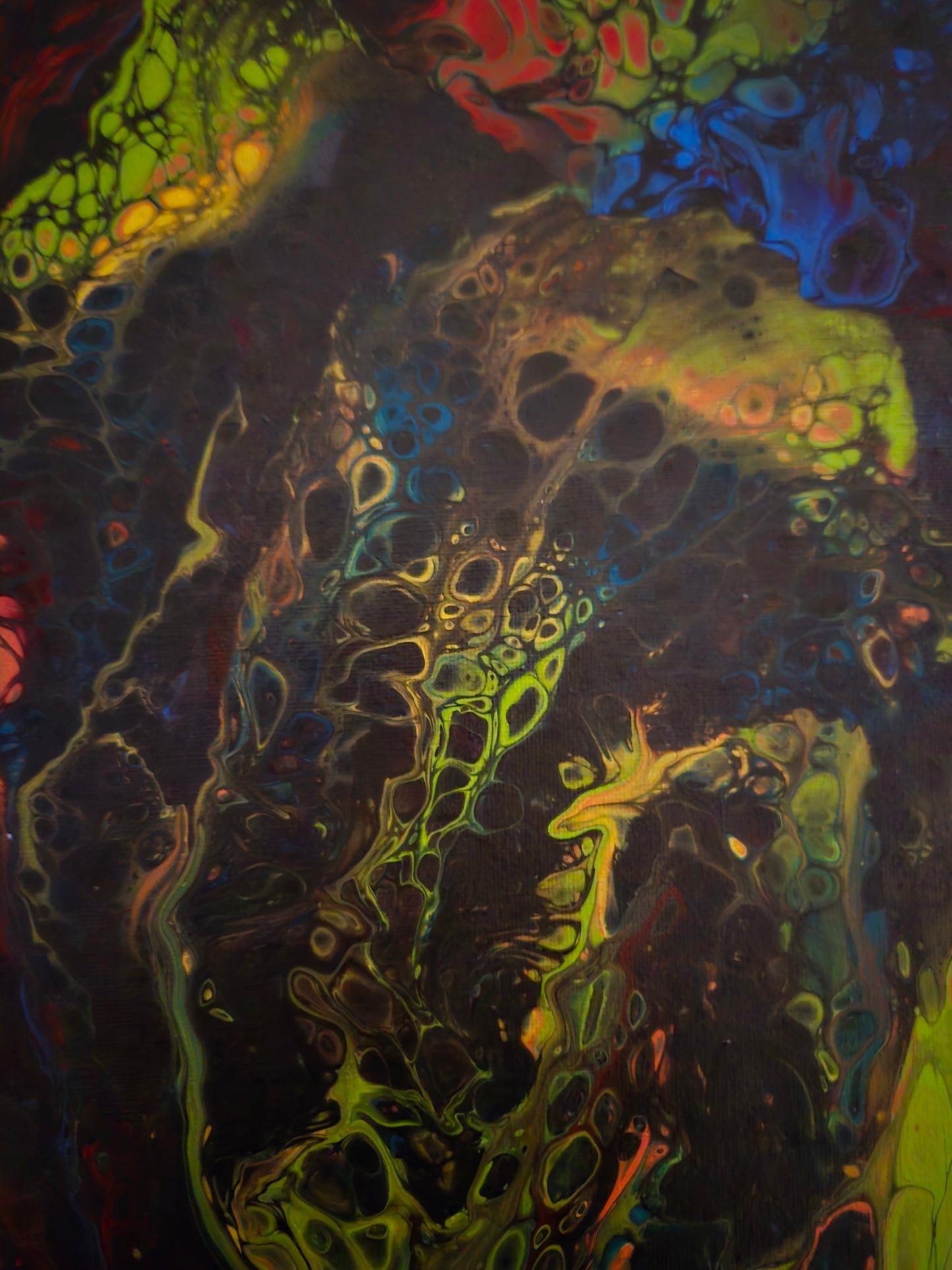 "Dark Quest" - 16"x20" abstract acrylic painting on canvas.