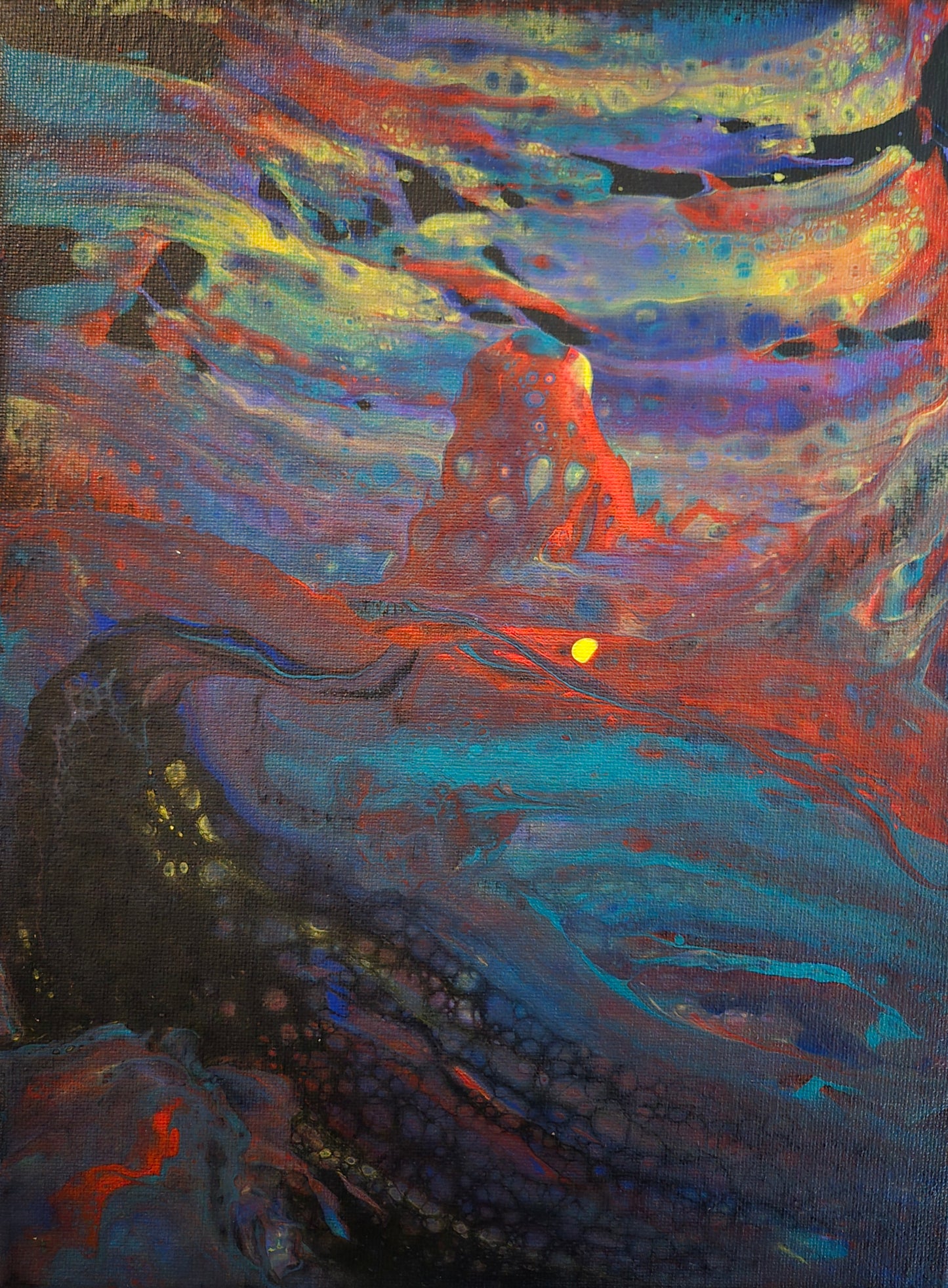 "Kīlauea" - 8" x 10" acrylic on stretched canvas.