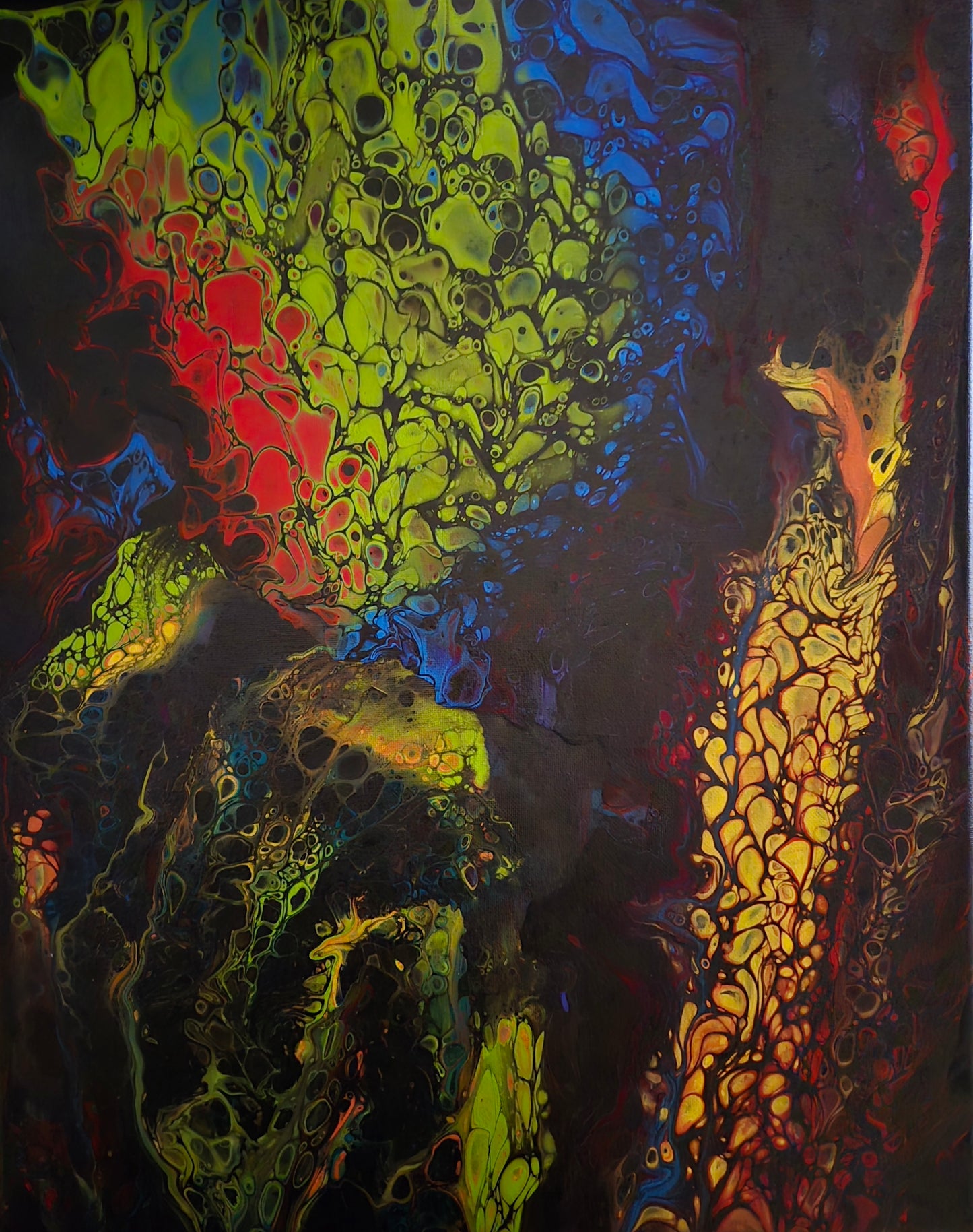 "Dark Quest" - 16"x20" abstract acrylic painting on canvas.