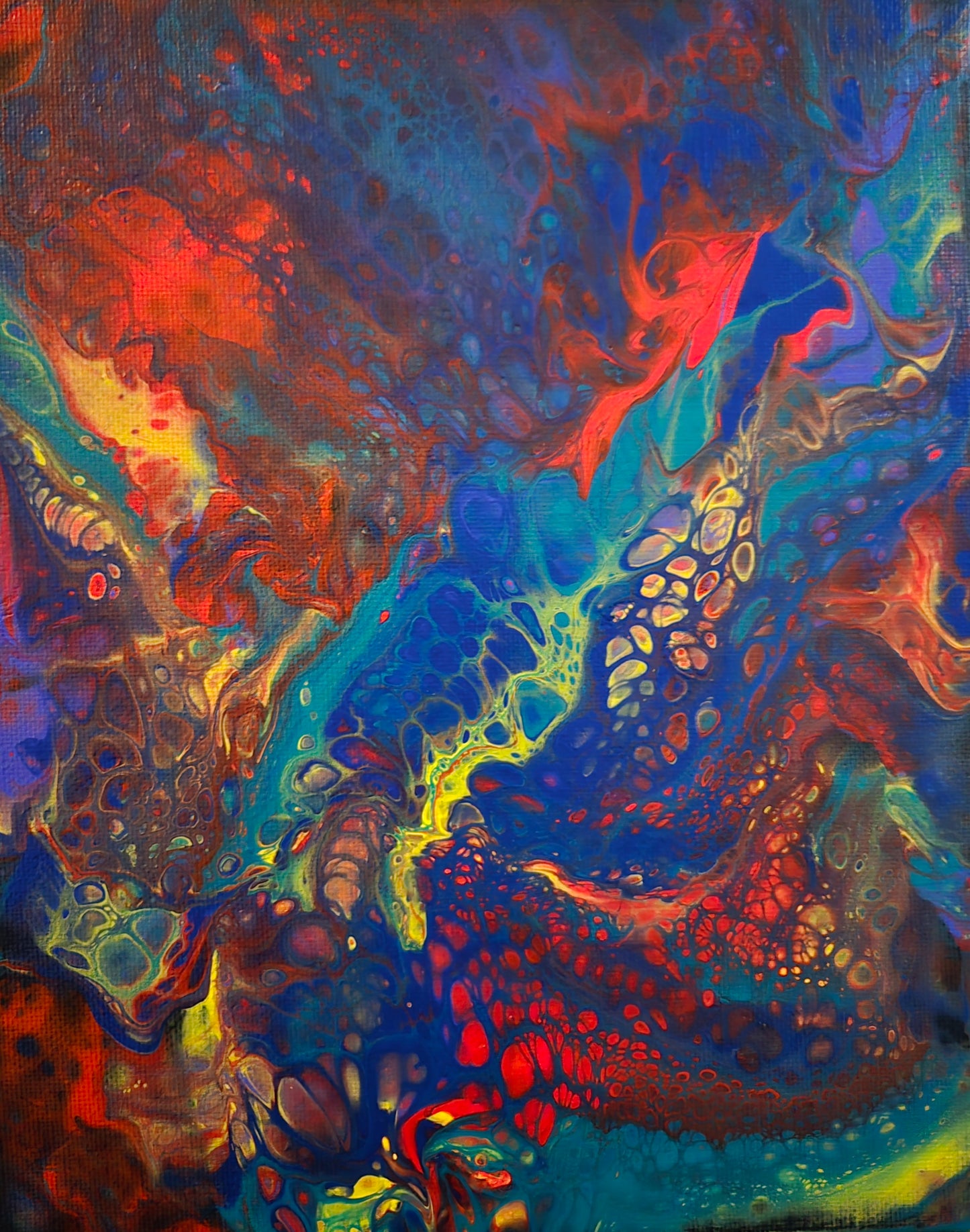 "Flora" - Original 8" x 10" abstract acrylic painting on canvas.