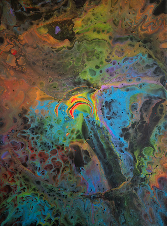 "Moonbeam" - Original 9" x 12" acrylic painting on stretched canvas.