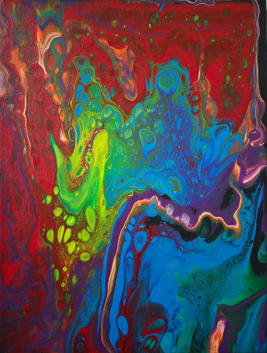 "Fluix" - 9" x 12" acrylic on canvas