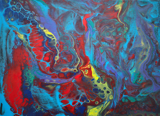 "Koi" - Original 9" x 12" acrylic painting on canvas.